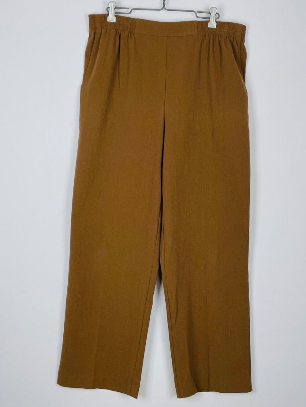 Alfred Dunner Comfort Waist Pants Sz 14 Chocolate Brown Textured Career Staple